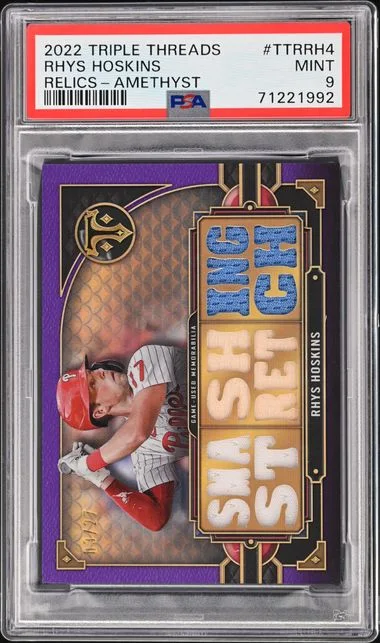 2022 Topps Triple Threads Rhys Hoskins Relics Amethyst #TTR-RH4 card image