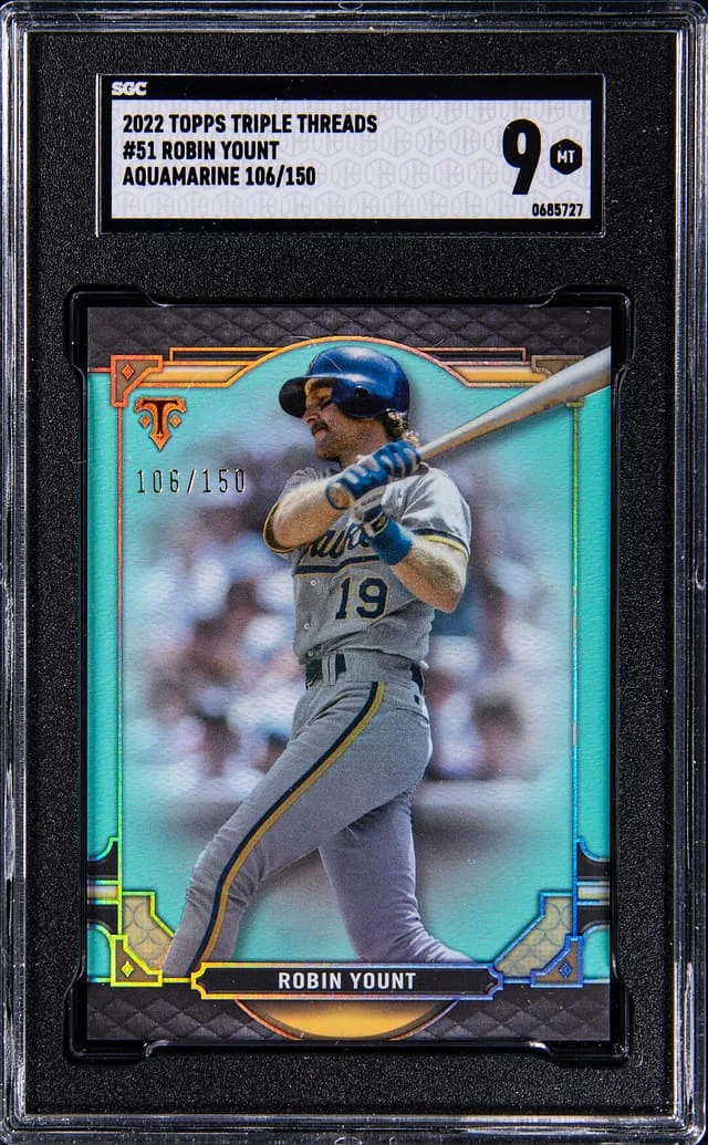 2022 Topps Triple Threads Robin Yount Aquamarine #51 card image