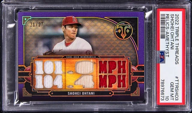 2022 Topps Triple Threads Shohei Ohtani Relics Amethyst #TTR-SHO3 card image