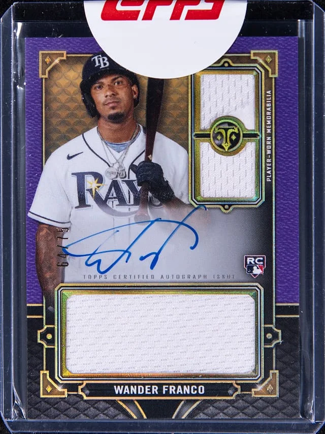 2022 Topps Triple Threads Wander Franco & Future Phenoms Autograph Relics Amethyst #RFPAR-WF2 card image
