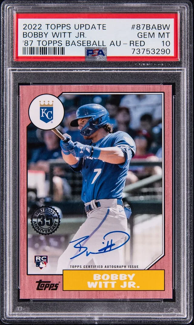 2022 Topps Update Bobby Witt Jr. 87 Topps Baseball Autograph Red #87BA-BW card image