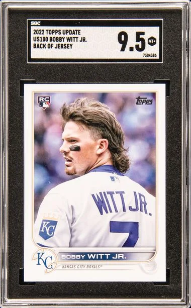 2022 Topps Update Bobby Witt Jr., Back of #US100 card image