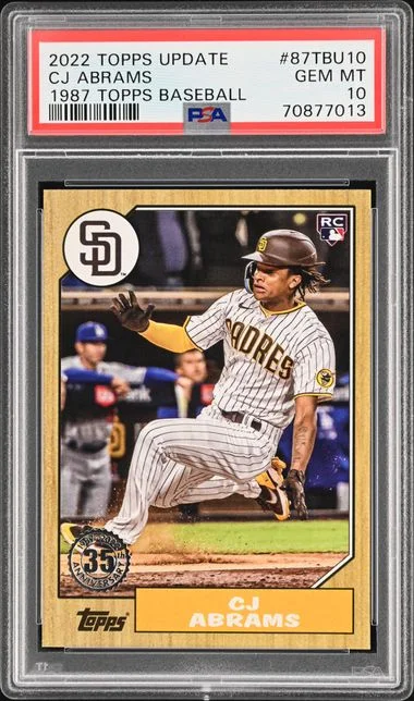 2022 Topps Update CJ Abrams 1987 Topps Baseball #87TBU-10 card image