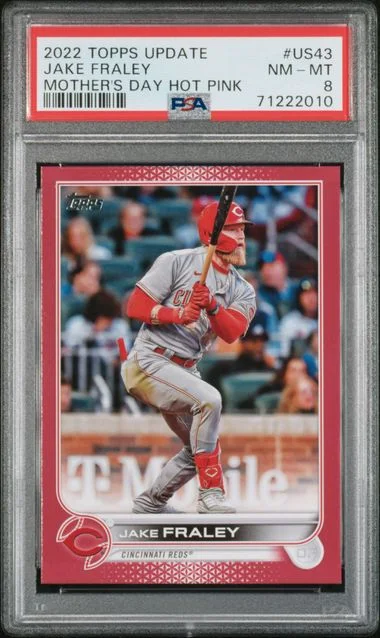 2022 Topps Update Jake Fraley Mother's Day Hot Pink #US43 card image