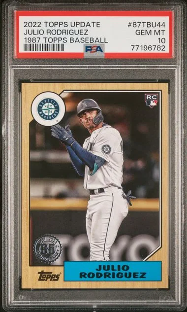 2022 Topps Update Julio Rodriguez 1987 Topps Baseball #87TBU44 card image