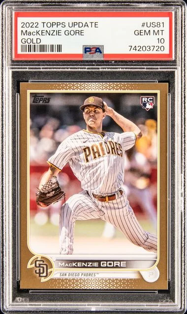 2022 Topps Update Mackenzie Gore Gold #Us81 card image