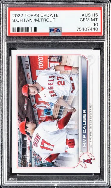 2022 Topps Update Mike Trout/Shohei Ohtani #US115 card image