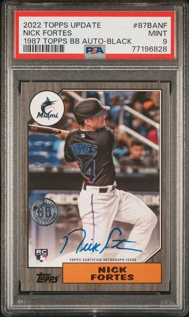 2022 Topps Update Nick Fortes 1987 Topps Baseball Autographs #87BANF card image