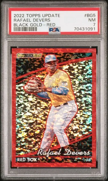 2022 Topps Update Rafael Devers Black Gold Red #BG-5 card image