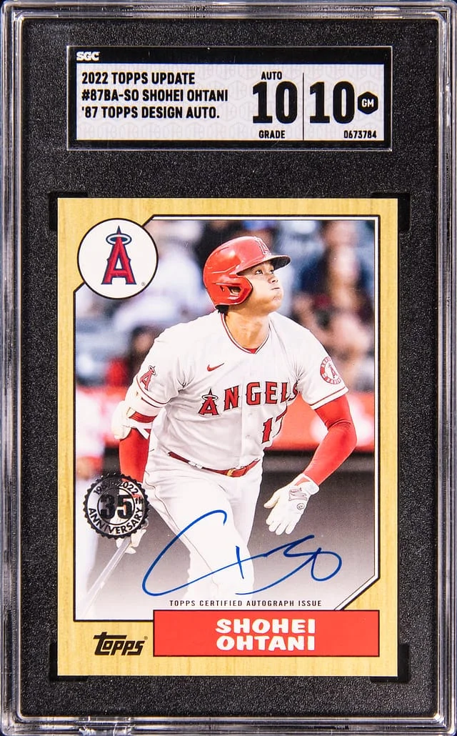 2022 Topps Update Shohei Ohtani 87 Design Autograph #87BA-SO card image