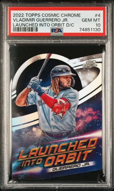 2022 Topps Vladimir Guerrero Jr. Cosmic Chrome Launched Into Orbit Die-Cut #LOI-4 card image