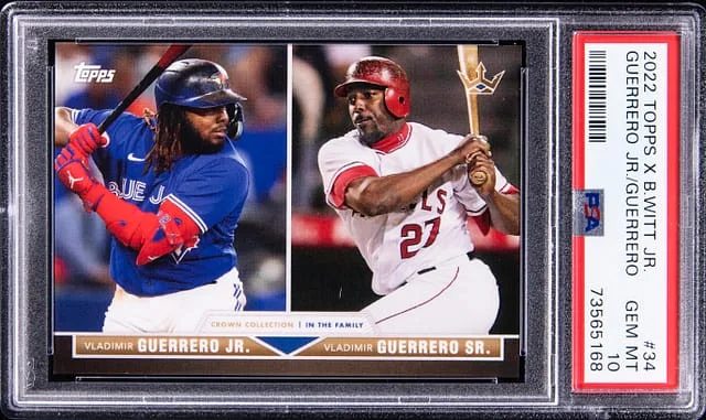 2022 Topps Vladimir Guerrero Jr./Vladimir Guerrero Sr. X Bobby Witt Jr. #34 card image