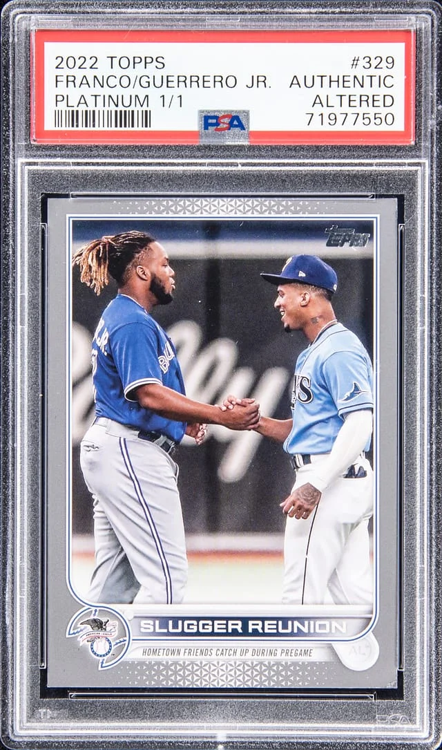 2022 Topps Vladimir Guerrero Jr./Wander Franco Platinum #329 card image