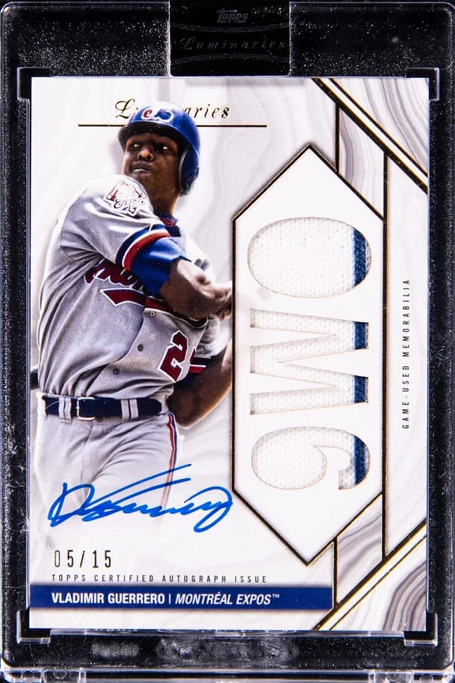 2022 Topps Vladimir Guerrero Sr. Luminaries Home Run Kings Autographed Relics #HRKAR-VG card image