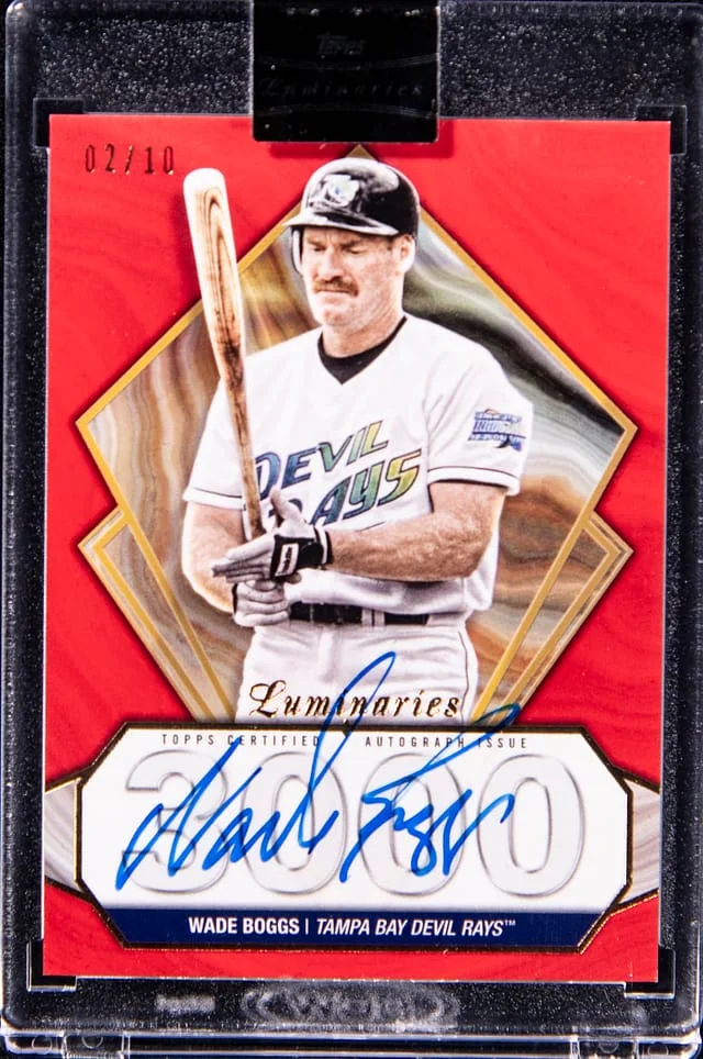 2022 Topps Wade Boggs Luminaries Hit Kings Autographs Red #HK-BOG card image