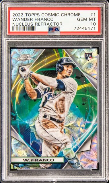 2022 Topps Wander Franco Cosmic Chrome Blue Moon Refractor #1 card image