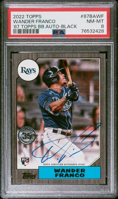 2022 Topps Wander Franco 1987 Topps Baseball Autographs Black #87BA-WF card image