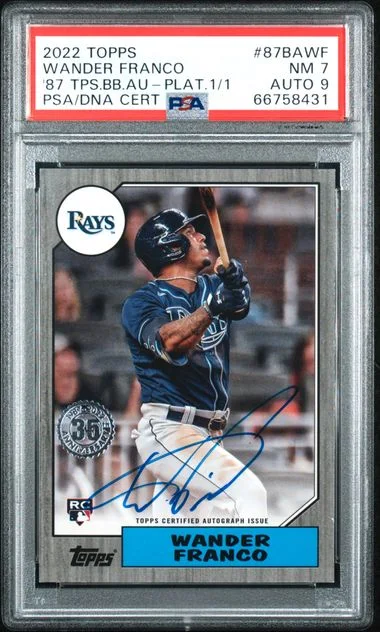 2022 Topps Wander Franco 1987 Topps Baseball Autographs Platinum #87BAWF card image
