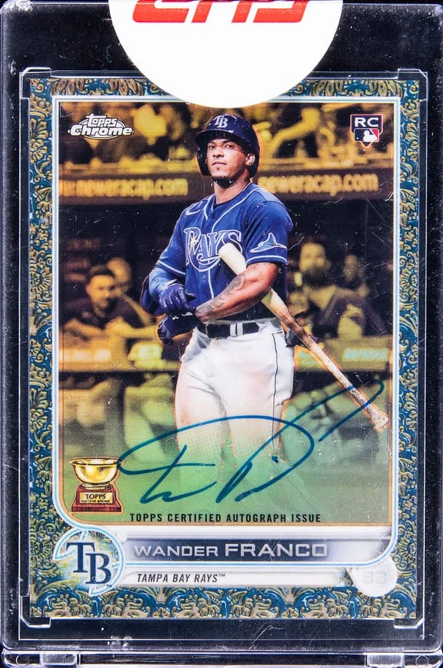 2022 Topps Wander Franco Gilded Collection Gold Etch Autograph Blue #GEA-WF card image