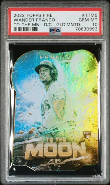 2022 Topps Wander Franco Fire To The Moon Die-Cut Gold Minted #TTM-9 card image