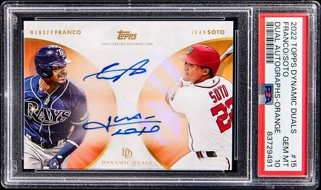 2022 Topps Wander Franco/Juan Soto Dynamic Duals Dual Autographs Orange #15-A card image