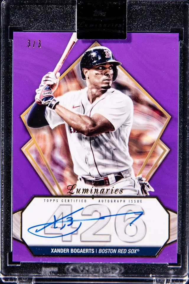 2022 Topps Xander Bogaerts Luminaries Hit Kings Autographs Purple #HK-XB card image