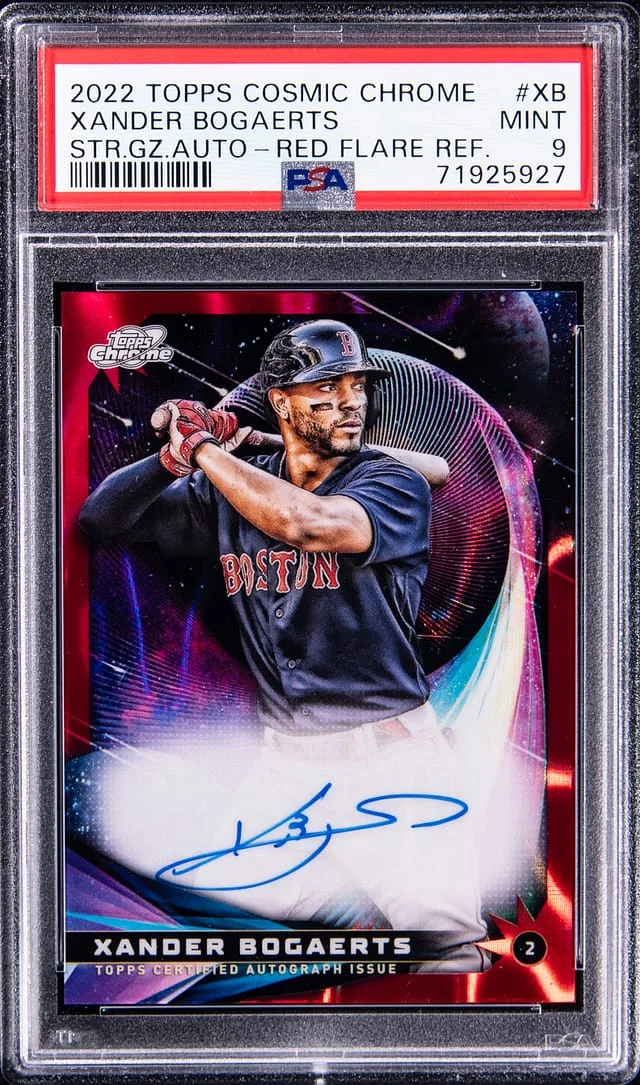 2022 Topps Xander Bogaerts Cosmic Chrome Star Gaze Red Flare Refractor #SGA-XB card image