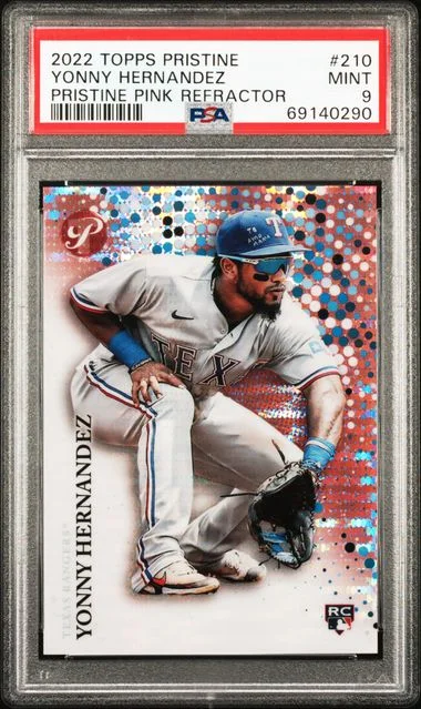 2022 Topps Yonny Hernandez Pristine Pink Refractor #210 card image
