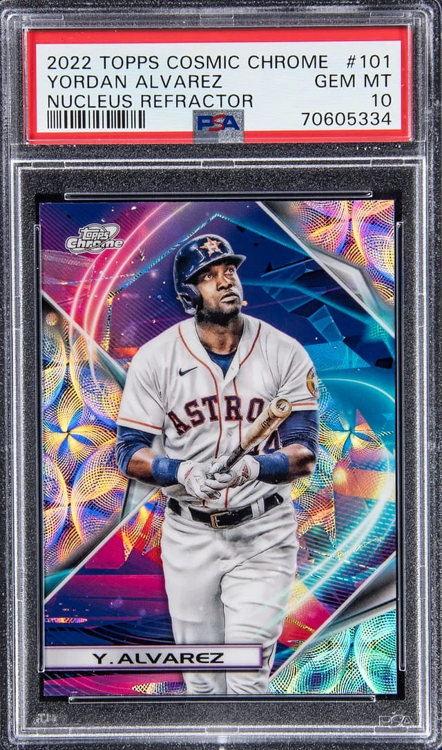 2022 Topps Yordan Alvarez Cosmic Chrome Nucelus Refractor #101 card image