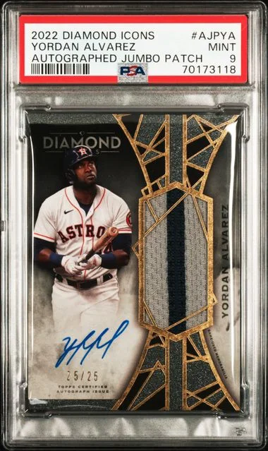 2022 Topps Yordan Alvarez Diamond Icons Autographed Jumbo Patch #AJPYA card image