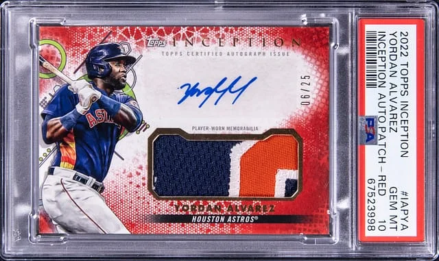 2022 Topps Yordan Alvarez Inception Autograph Patch Red #IAPYA card image