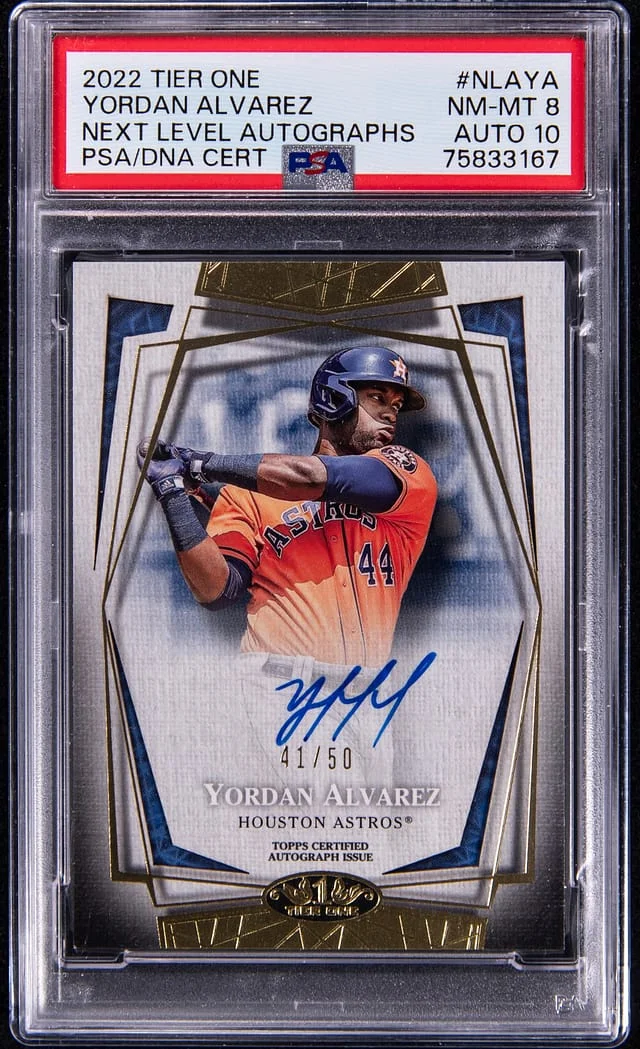 2022 Topps Yordan Alvarez Tier One Next Level Autographs #NLAYA card image
