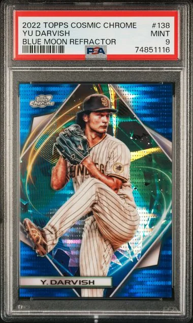 2022 Topps Yu Darvish Cosmic Chrome Blue Moon Refractor #138 card image