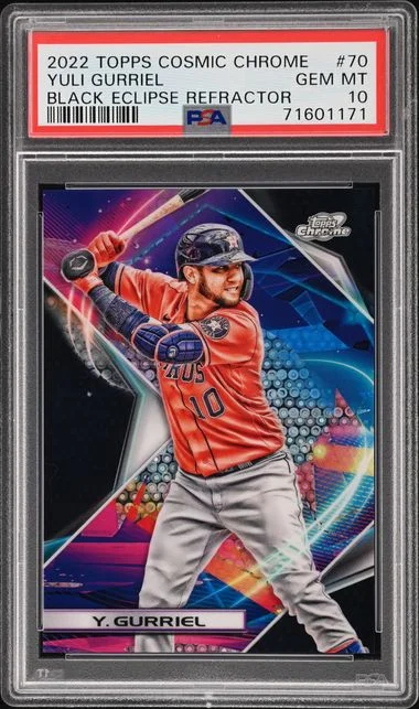 2022 Topps Yuli Gurriel Cosmic Chrome Black Eclipse Refractor #70 card image