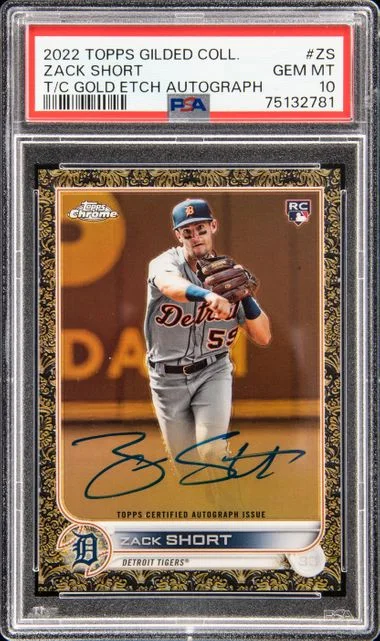 2022 Topps Zack Short Gilded Collection Topps Chrome Gold Etch Autographs #ZS card image