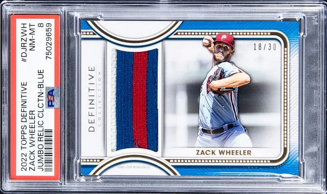 2022 Topps Zack Wheeler Definitive Jumbo Relic Collection Blue #DJRZWH card image