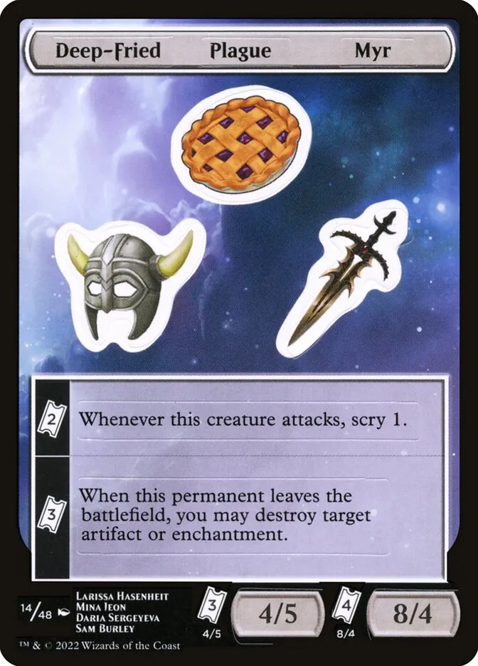 2022 Unfinity Sticker Sheets Deep-Fried Plague Myr common #14 unlisted card image