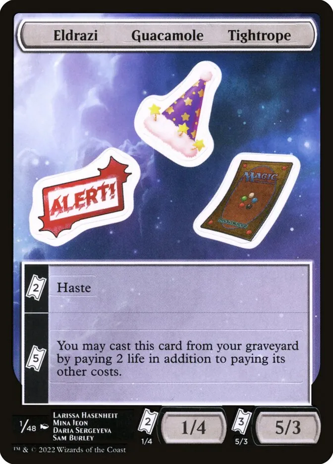 2022 Unfinity Sticker Sheets Eldrazi Guacamole Tightrope common #1 unlisted card image