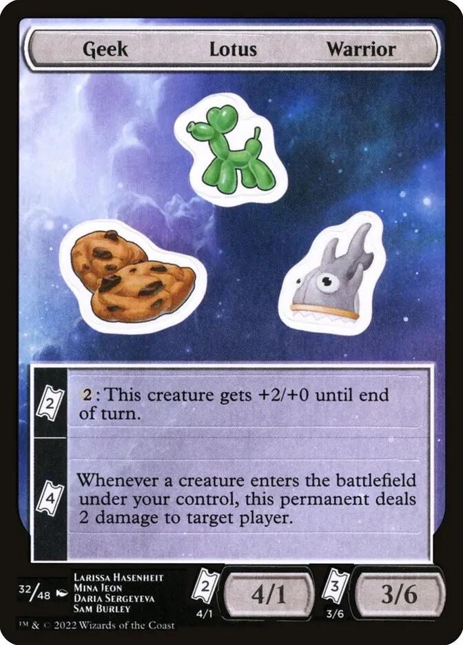 2022 Unfinity Sticker Sheets Geek Lotus Warrior common #32 unlisted card image