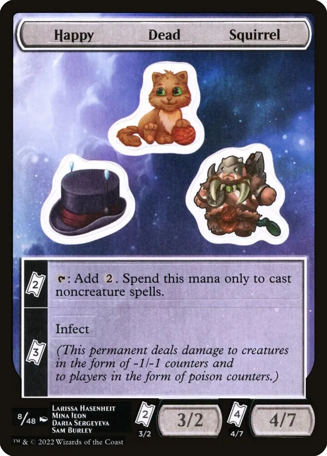 2022 Unfinity Sticker Sheets Happy Dead Squirrel common #8 unlisted card image