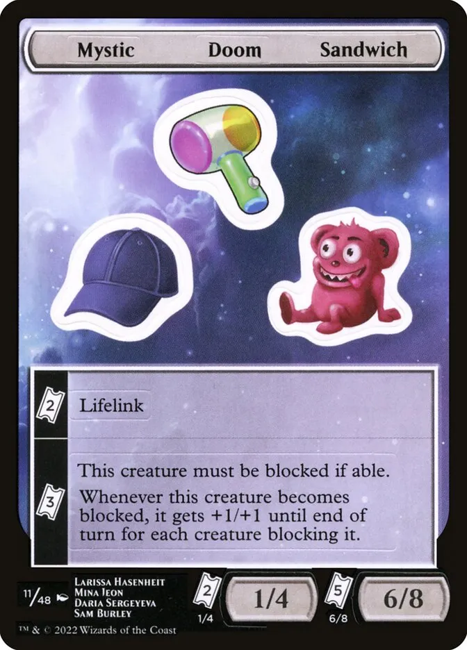 2022 Unfinity Sticker Sheets Mystic Doom Sandwich common #11 unlisted card image