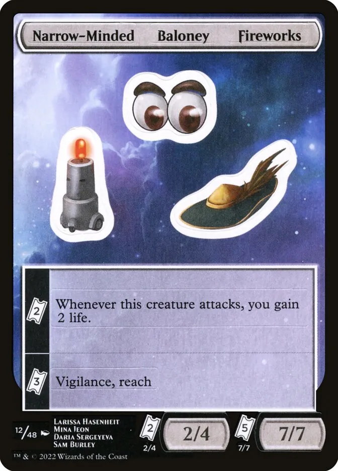 2022 Unfinity Sticker Sheets Narrow-Minded Baloney Fireworks common #12 unlisted card image
