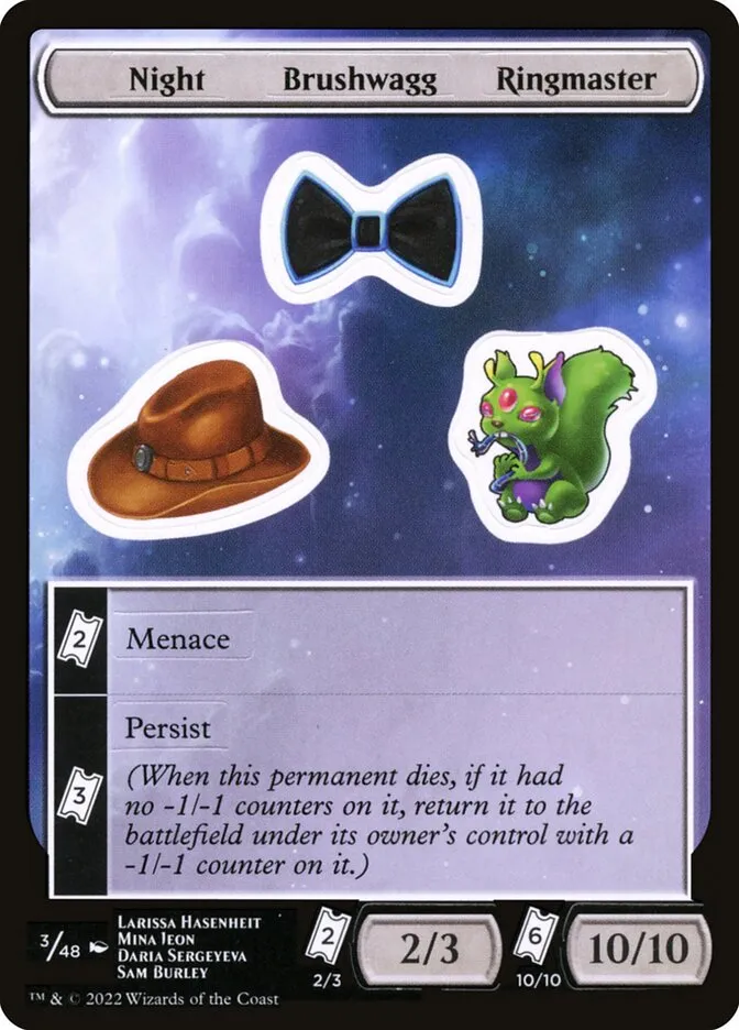 2022 Unfinity Sticker Sheets Night Brushwagg Ringmaster common #3 unlisted card image
