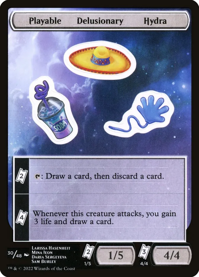 2022 Unfinity Sticker Sheets Playable Delusionary Hydra common #30 unlisted card image