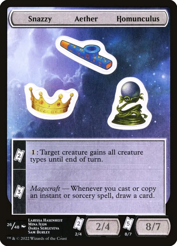 2022 Unfinity Sticker Sheets Snazzy Aether Homunculus common #26 unlisted card image