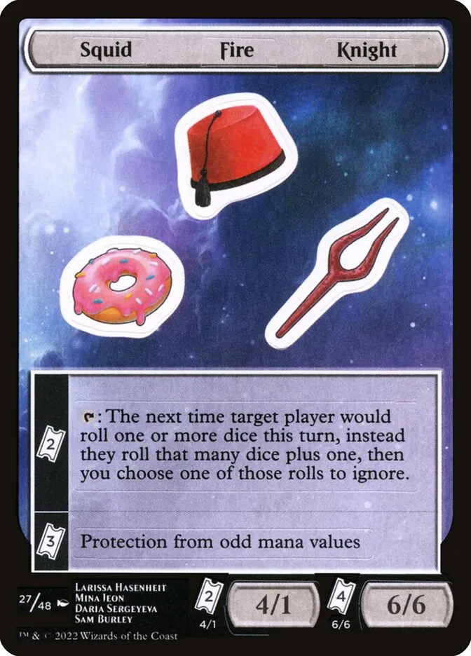 2022 Unfinity Sticker Sheets Squid Fire Knight common #27 unlisted card image