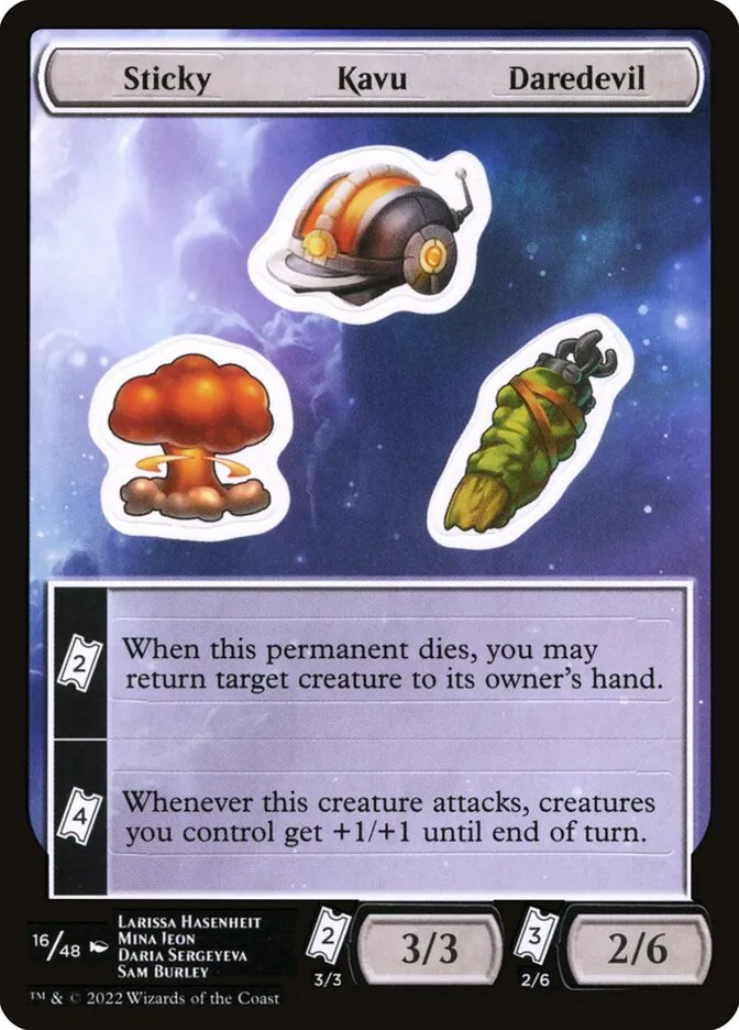2022 Unfinity Sticker Sheets Sticky Kavu Daredevil common #16 unlisted card image