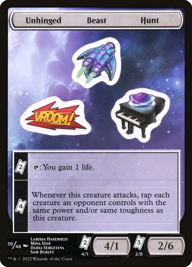 2022 Unfinity Sticker Sheets Unhinged Beast Hunt common #39 unlisted card image