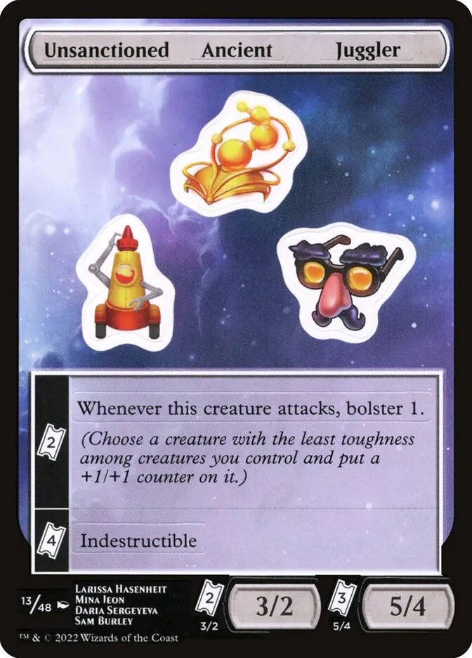 2022 Unfinity Sticker Sheets Unsanctioned Ancient Juggler common #13 unlisted card image