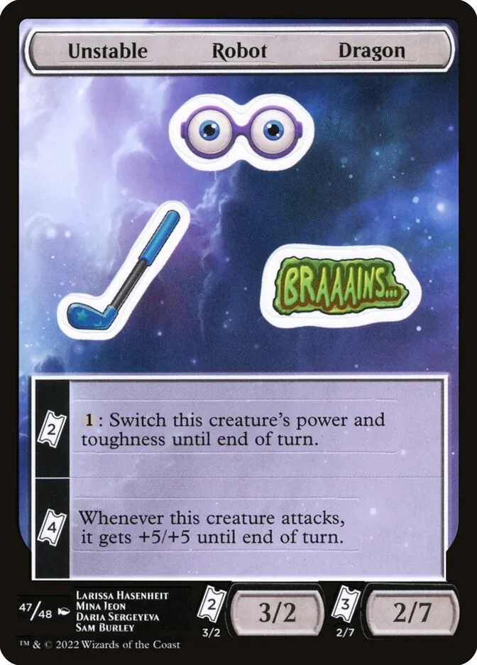 2022 Unfinity Sticker Sheets Unstable Robot Dragon common #47 unlisted card image